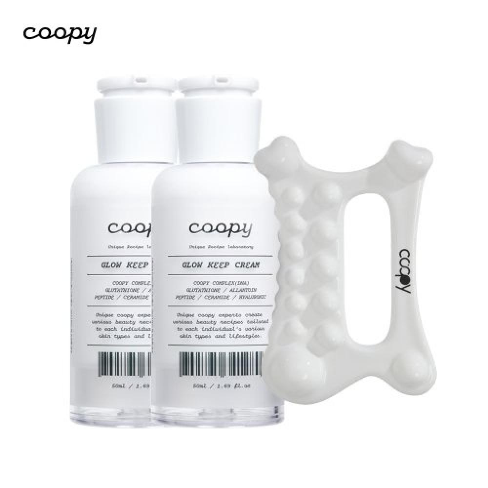 Coopy Glow Keep Water Light Cream 50ml 2pcs+natural Ceramic Bracelet FREE