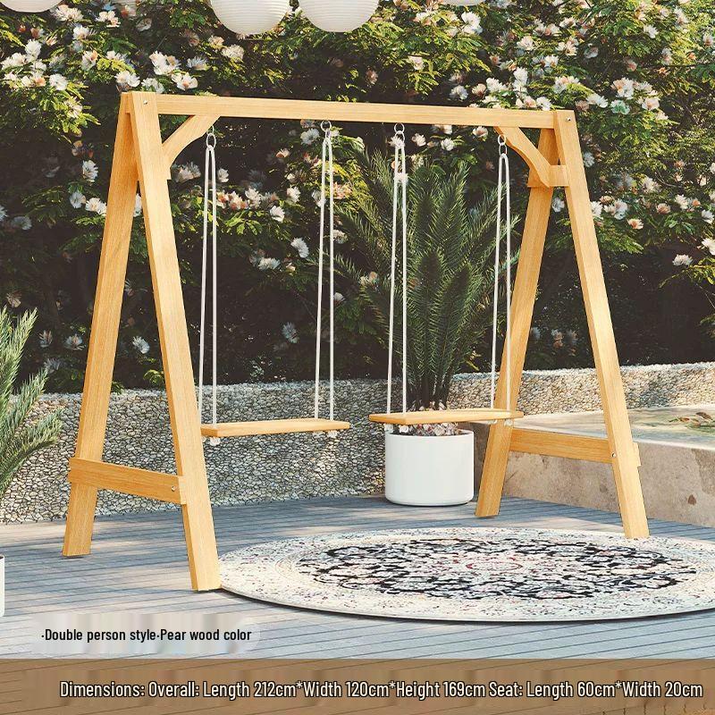 Outdoor Solid Wood Garden Swing Chair