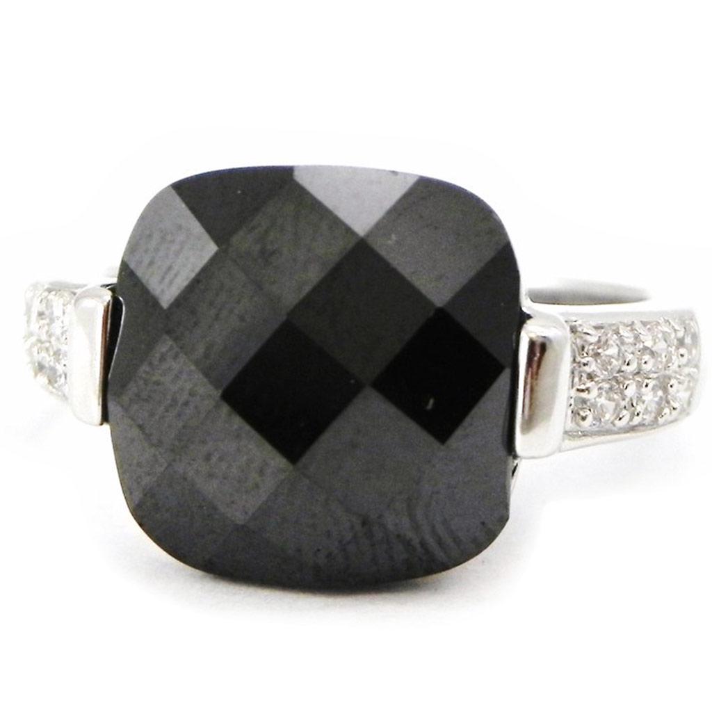 Silverring 'Romy' Svart Vit