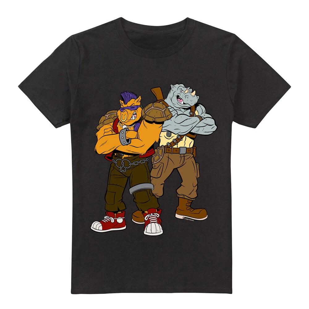 Мужская футболка Tmnt Bebop And Rocksteady 100% Хлопок, Топ S-5XL, Черный XL