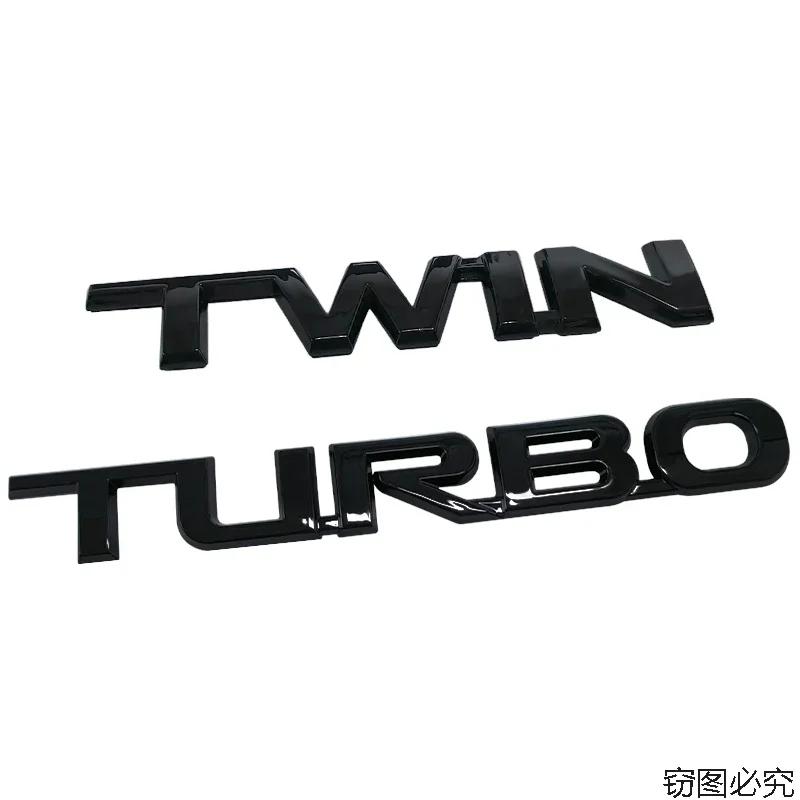 ABS Car Side Emblem Sticker Trunk Badge for Toyota TWIN TURBO Letter Hiace CHR Auris Rav4 Yaris Avensis Camry Harrier