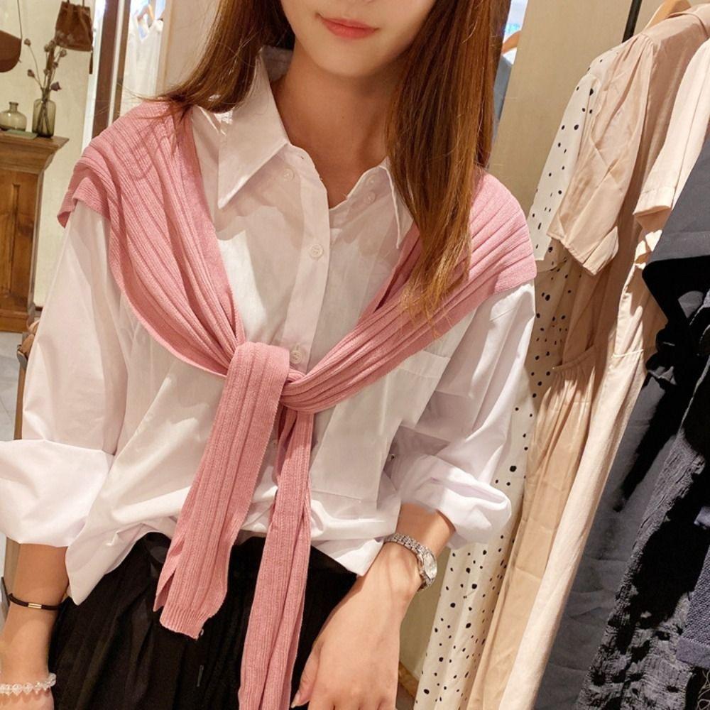 Warm Knot Scarf Sunscreen Blouse Shoulder Fake Collar Elegant Wool Scarves  Autumn/Winter