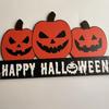 Wooden Fall Pumpkin Table Decor Funny Halloween Ornaments Halloween Desk Decoration  Cabinet