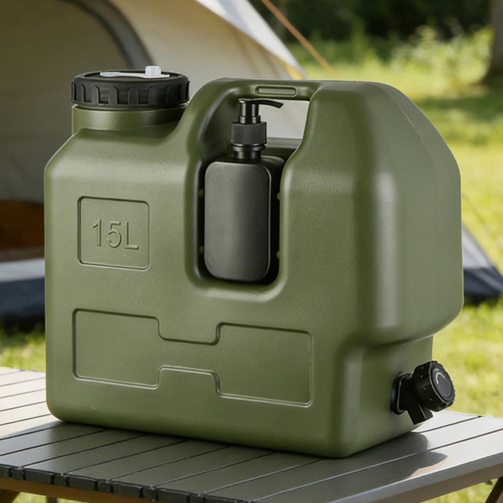 15/30L Tragbarer Camping-Wasserkanister mit Hahn und Seifenspender Wassertank BPA-frei Wassertank zur Aufbewahrung für Outdoor-Camping Wohnmobil.