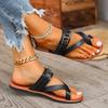 2025 New Summer Comfortable Solid Color Casual Roman Style Sandals Flat Heel Large Size Toe Cover Retro Shoes for Women