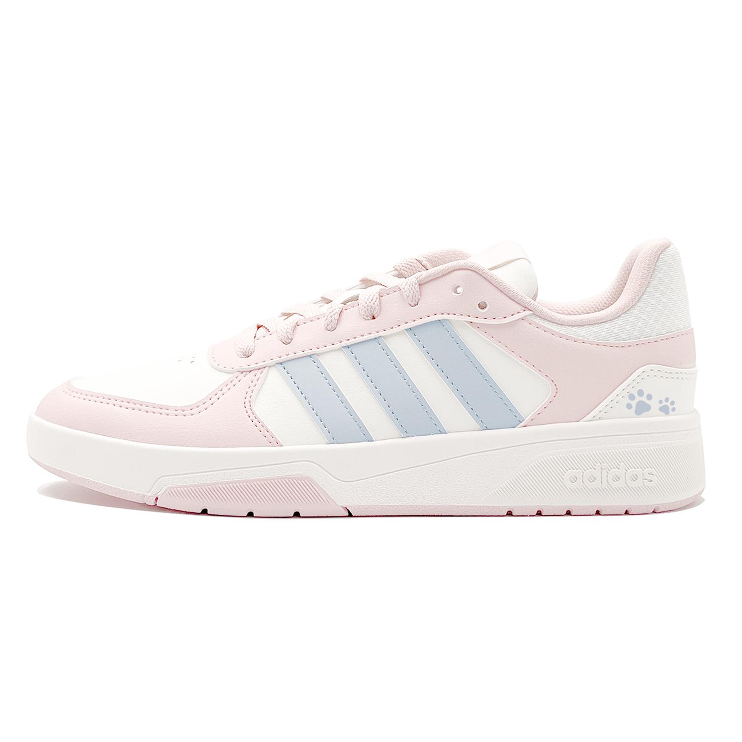 Adidas COURTBEAT Pink Cute Cat Paw Synthetic Leather Cushioning Abrasion Resistant Slip Resistant Low top KI6785(Team499-) 35⅔