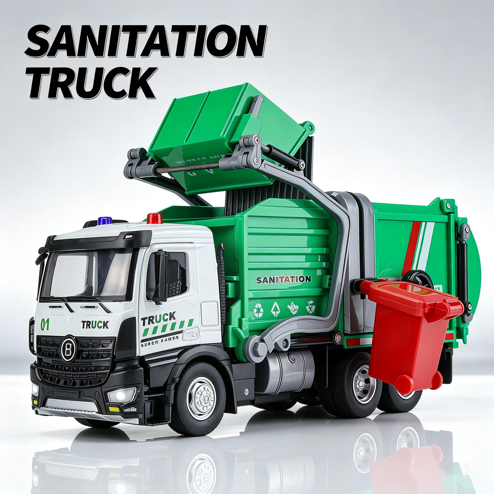 Large metal die-cast garbage truck model