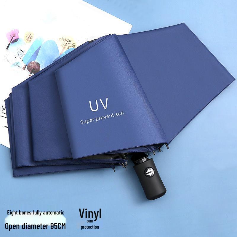 Guarda-chuva de Sol UV de Vinil - Guarda-sol de Dobra Automática para Todo o Tempo com Proteção Solar