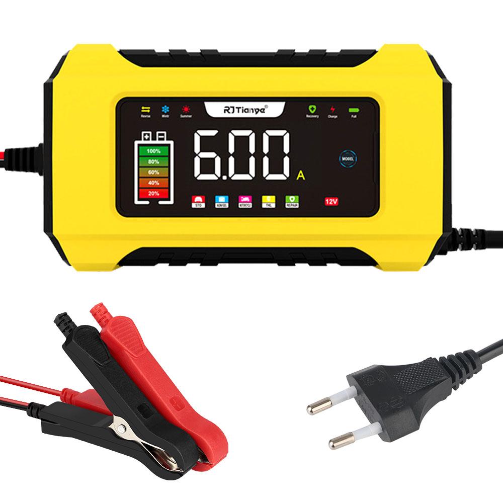LCD Display Smart Charger Full Automatic Car Battery Charger 12V 6A Intelligent Fast Power Charging Car Auto Accessories
