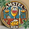 Vintage Amstel Bier Tin Sign 8x8 Retro Aluminum Wall Art for Home Bar Pub Decor