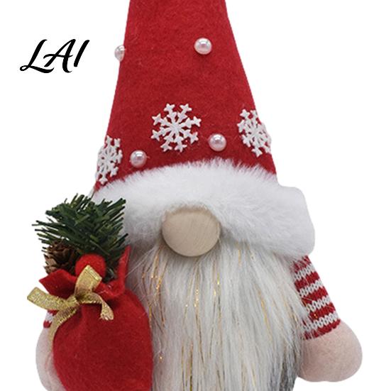 Snowflake Pattern Holiday Decor Christmas Gnome Plush Figurines Faceless Santa Stuffed Cloth Dolls Desktop Figures Scandinavian Elf Tabletop