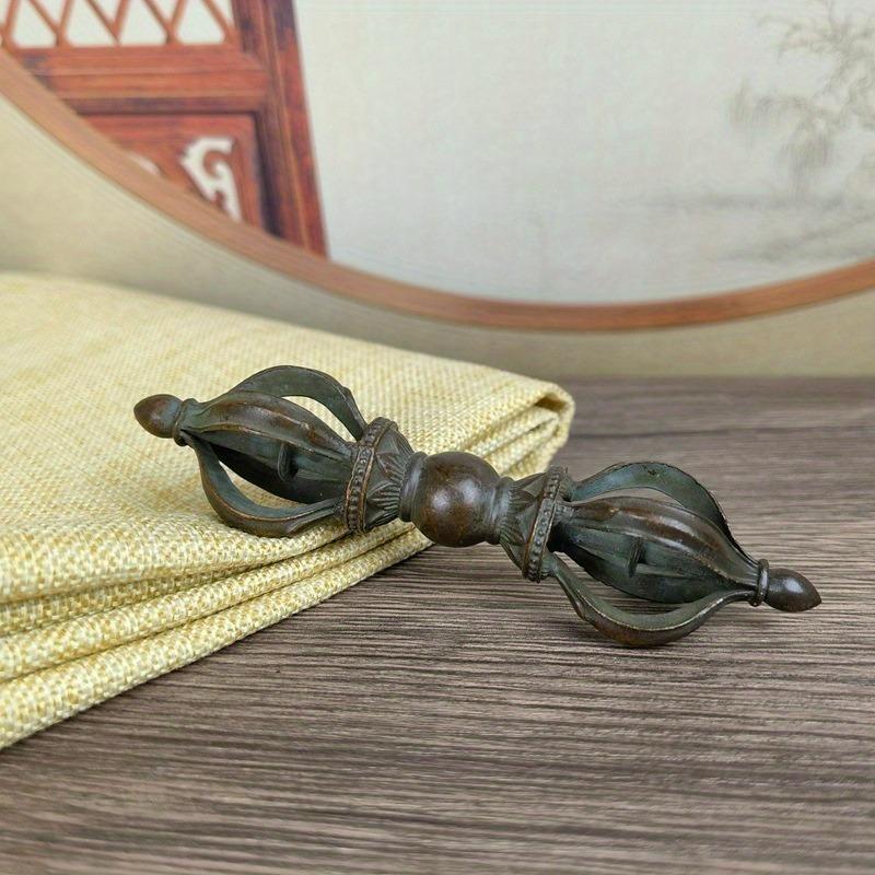 Tibetischer fünfsträngiger Dorje Vajra Religiöser Bedarf Bronze Antikisiert Stößel Heimdeko Schnitzstatue Tibetische Buddhistische Autodekoration