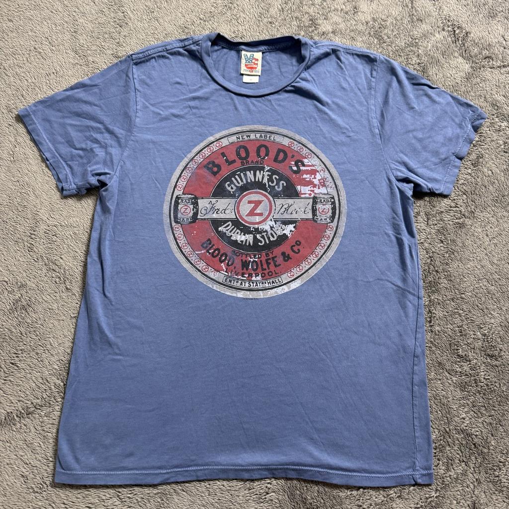 Guinness Beer Shirt Bloods Brand Blood Wolfe Co Junk Food Retro Mens M Liverpool Unisex T-Shirt