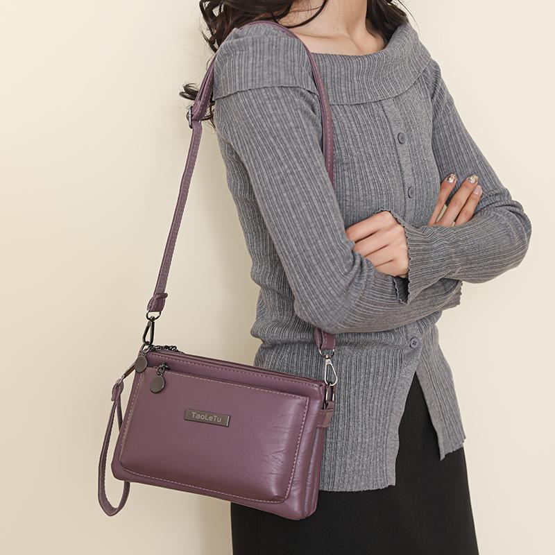 Multi-layer Handbag With Coin Purse Women's Crossbody Shoulder Bag Solid Color Envelope Bag