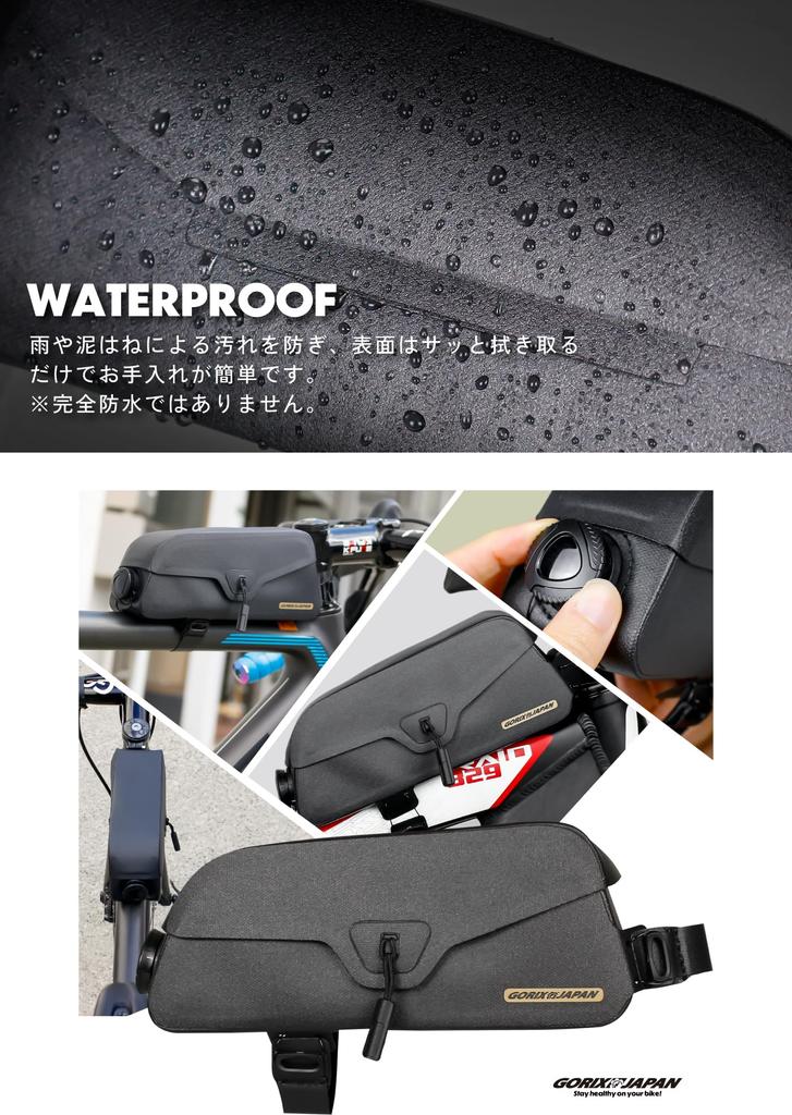 GORIX Top Tube Bag for Road and Other Smartphone and Narrow Frame Bag for Cross Gravel and Mini Velo Stylish and Compact Bikes, Bicycles, Bikes.