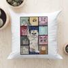 Kawail Cat Pattern Pillowcase with Zipper Living Room Bedroom Sofa-House Warming Gift Cushion Cover Bedroom Sofa Decoration