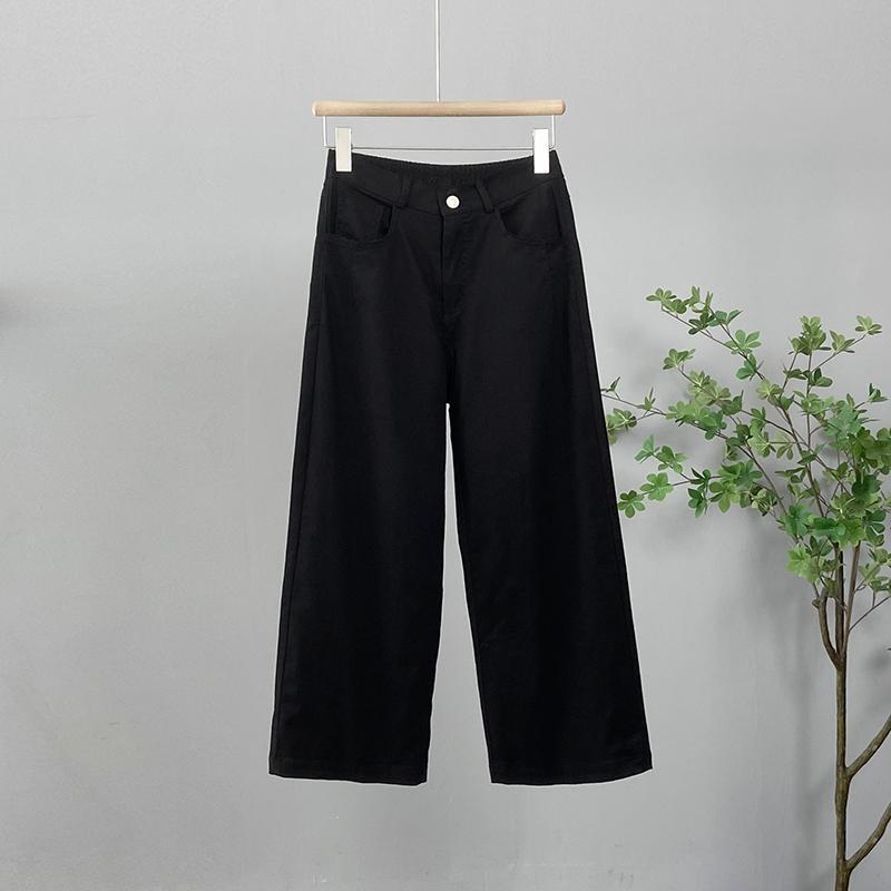 Women's Summer High Waist Slimming Versatile Pants - Loose, Plus Size, Narrow & Wide Leg Options, Thin Casual Straight Leg Design.