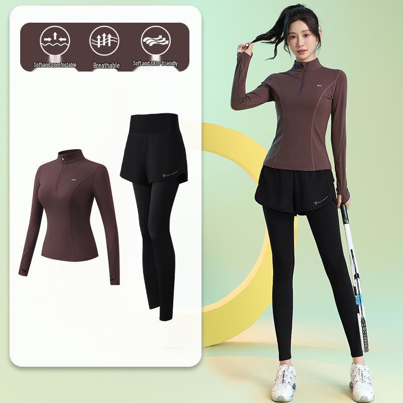 

Women s Slim Fit Stretch Yoga Set: 2026 New Professional Long Sleeve Quick Dry Sportswear for Autumn/Winter M