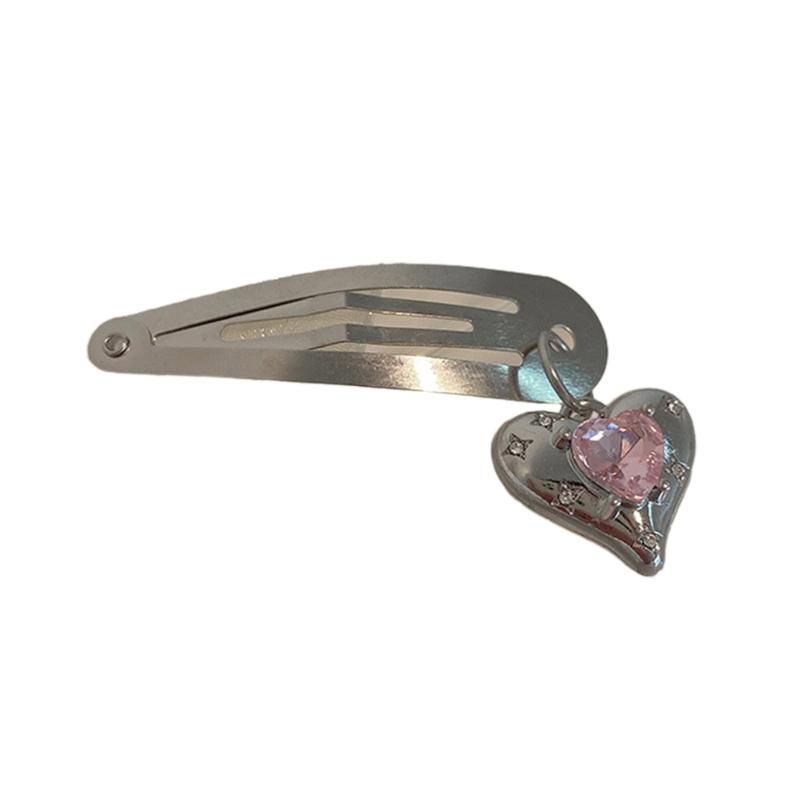 

Ins Korea Rhinestones Bowknot Loves Metal Hairpin BB Clip Side Broken Hair Bangs Clip Word Clip Forehead Simple Clip