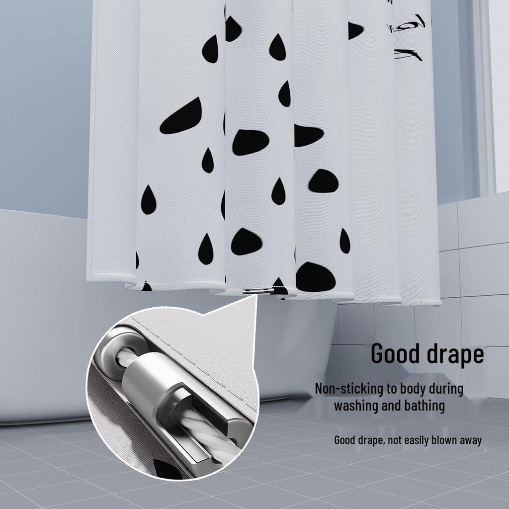 Premium Waterproof Mildew-resistant Bathroom Shower Curtain Set with Thickened Privacy Partition