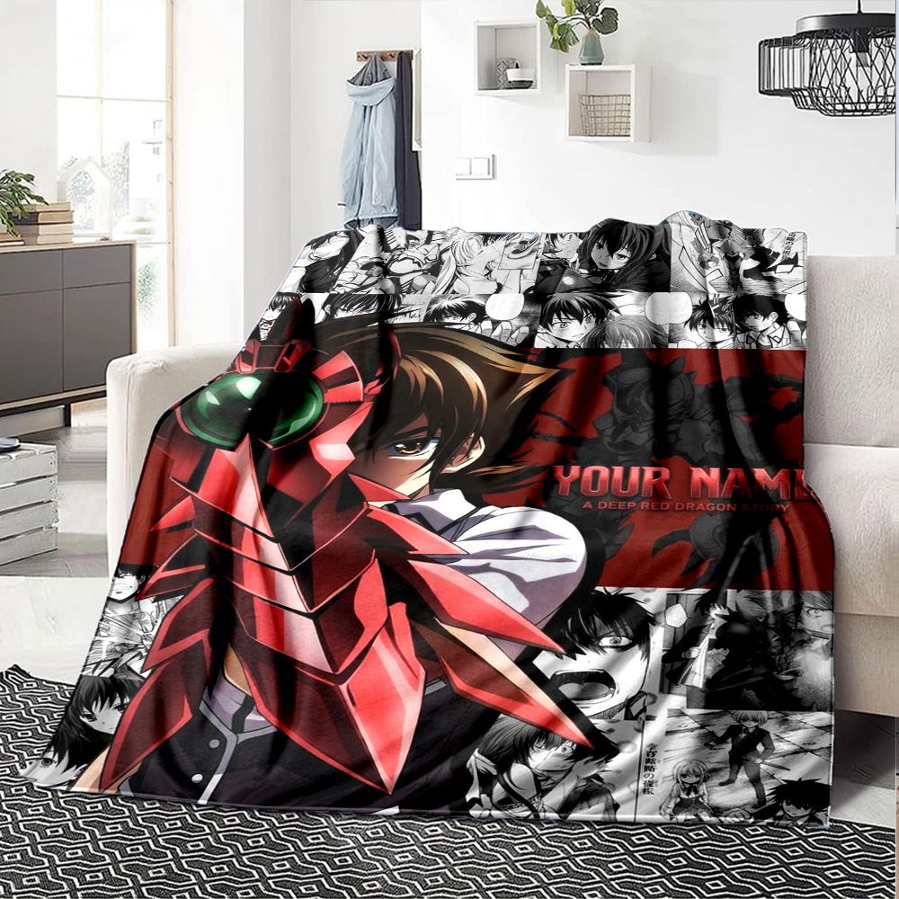 Name Custom High School DxD Print Flannel Blanket High Quality Warm Comfortable Cover for All Seasons Perfect for Gifts Home Decor