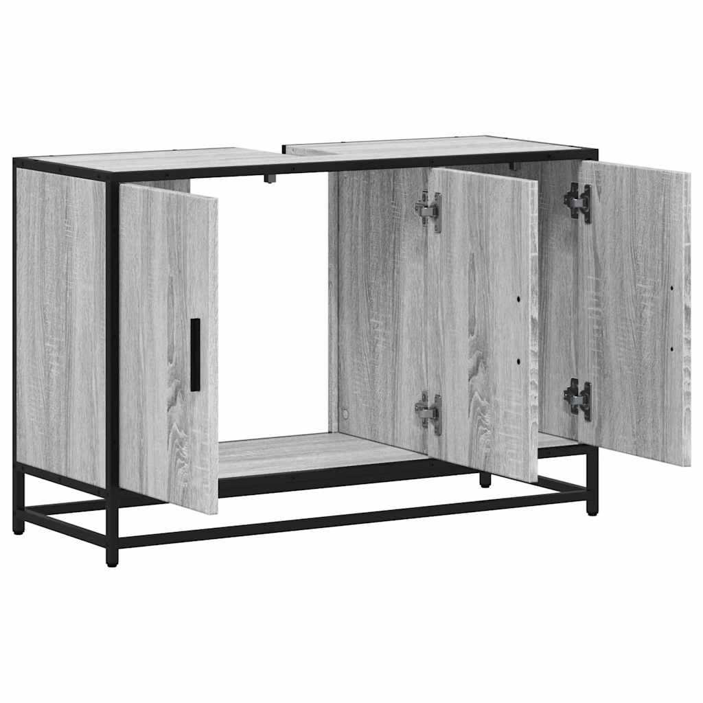 Bathroom Vanity Unit Grey Sonoma 90 X 33 X 60 Cm Particleboard