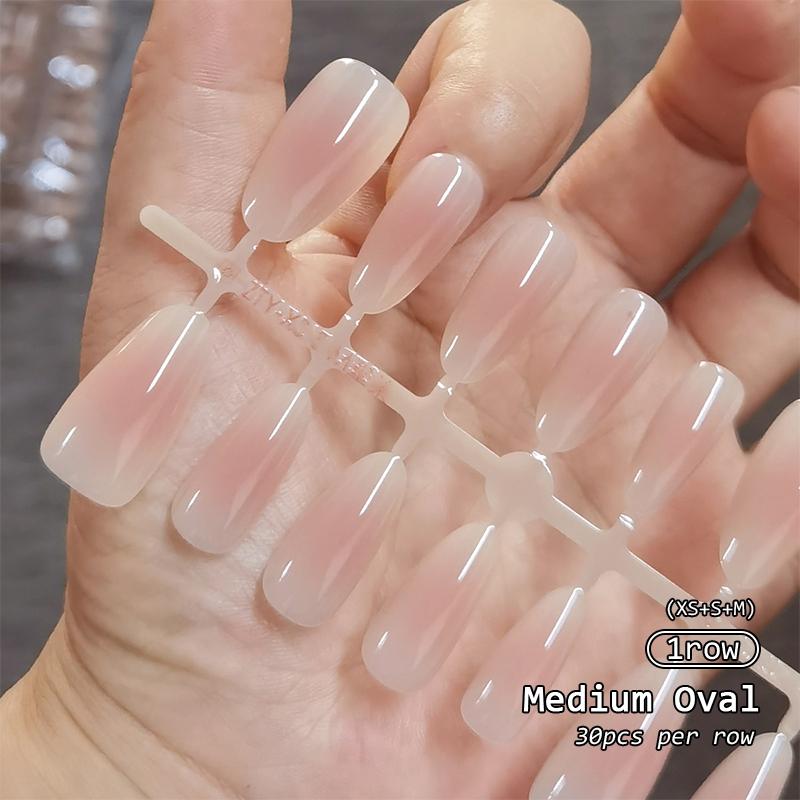 30Pcs Minimalist French Nail Tip Fake Nail Fashion Wearable False Nails Simple Full Cover Press on Nails DIY Wear Nail Tool