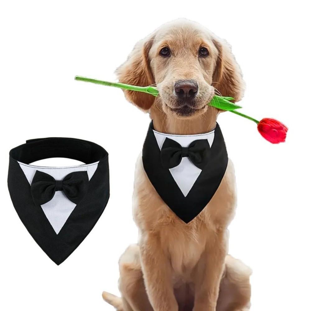 Pet Decoration Saliva Towel Dog Bow Tie Business Suit Fashion Pet Bandana Adjustable Elegant Cat Triangle Scarf Pet Parties