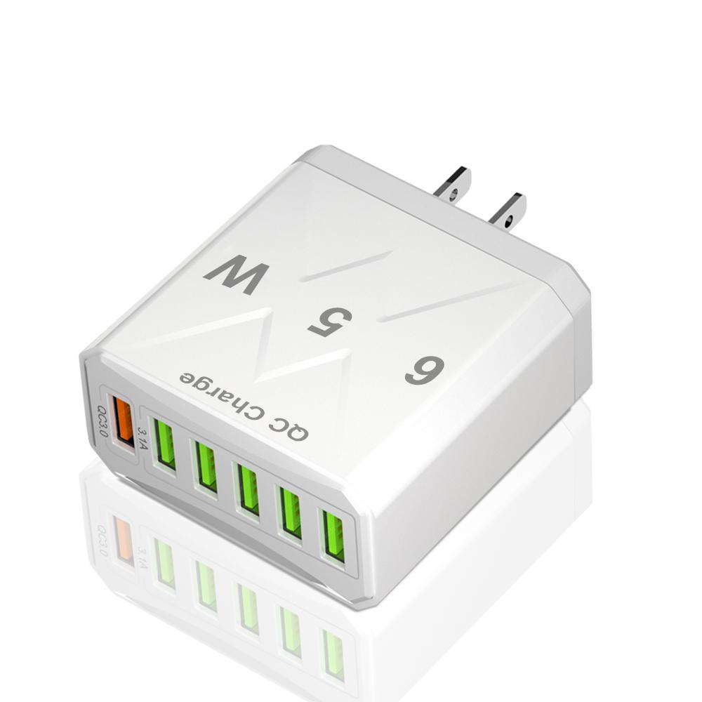 6 Ports USB Charger Fast Charging Mobile Phone Charger Adapter For iPhone Samsung Xiaomi QC 3.0 EU/US/KR/UK Fast Charge Plug