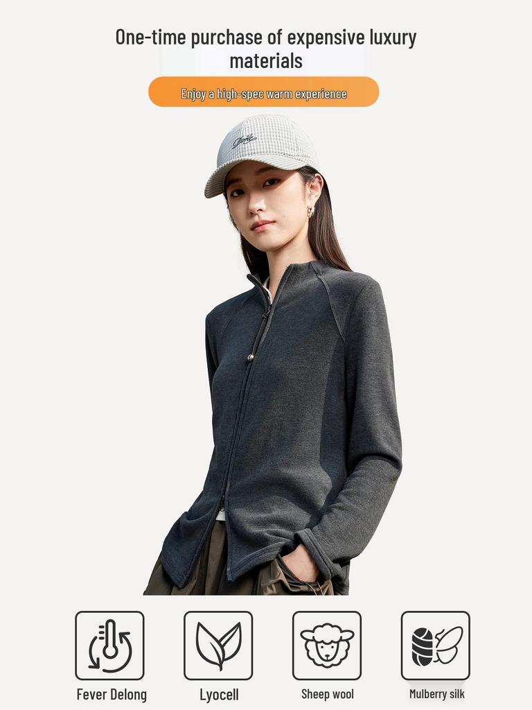 Women's Thickened Double-Sided Fleece Hoodie: Zip-Up, Slim-Fit Cardigan for Autumn & Winter