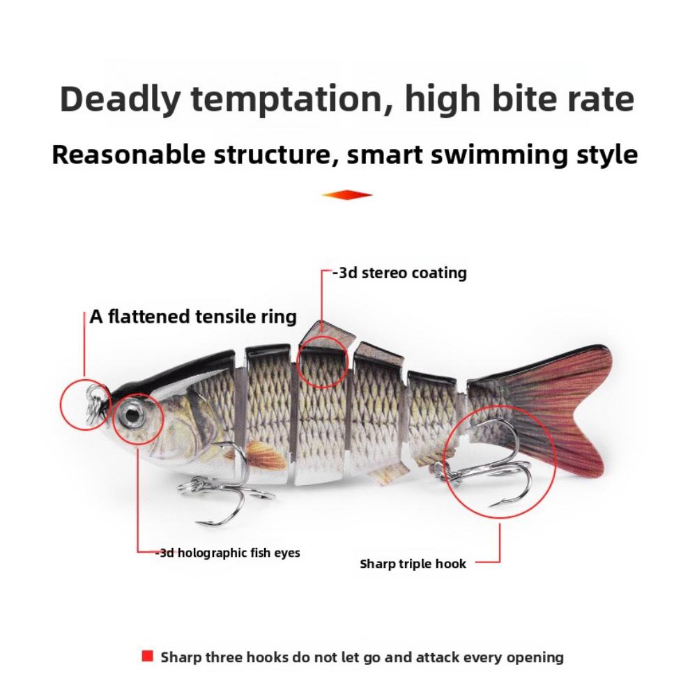 Simulierter mehrteiliger Fisch 7cm-6 Abschnitte Luya-Köder, Hardbait und Kunstköder