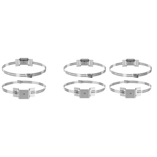 1/2 Sets Adjustable Sign Mounting Bracket with Bolts Straps Heavy Duty Stainless Steel Street Sign Heater Tank Pole Mounting Bracket Hardware