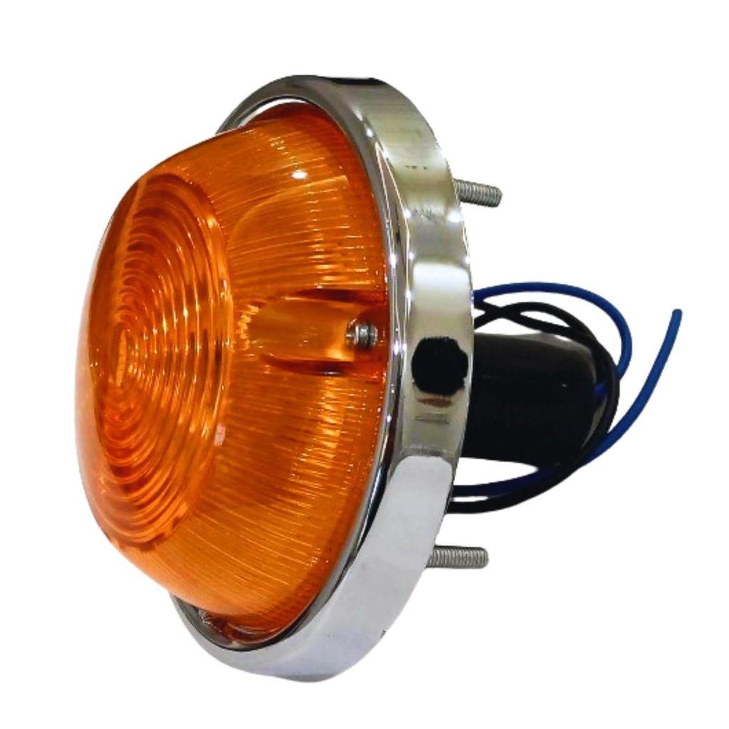 Round Vintage Tail Lights 2PCS – 12V Waterproof Stop Turn Brake Running Lights with Chrome Finish for Trucks, Trailers & RVs