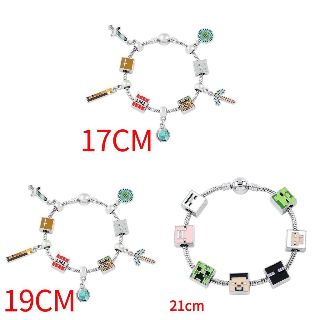 Minecraft Diy Bead Bracelet Kit With Zinc Alloy Charms For Teens And Adults