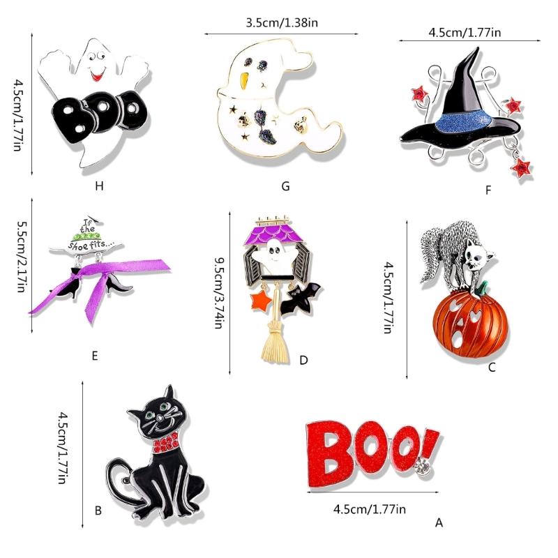 Stylový Halloweenský Odznak Přízraku Módní Halloweenský Odznak Přízrak Koště Dýně Brož Špendlík pro Mladistvé Doplňky
