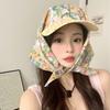 French Retro Literary Printing Headscarf Caps For Women Spring And Summer Outdoor Shopping Po Seaside Vacation Sun Hat