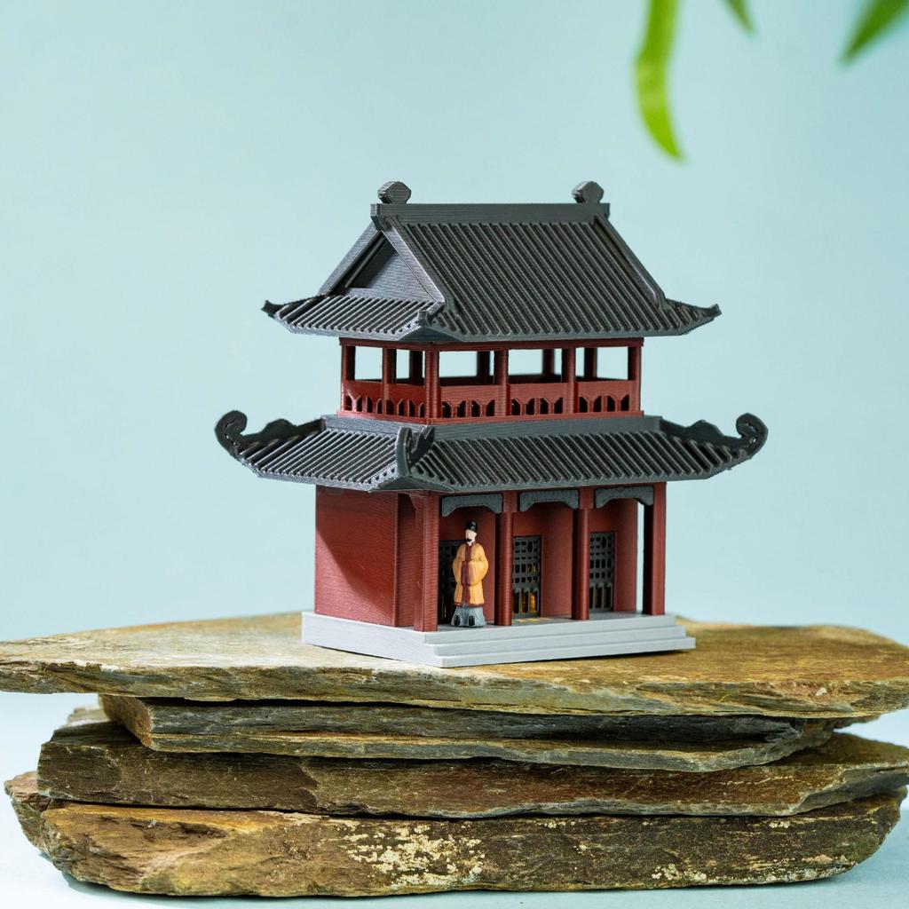 Mikrolandschaft Steingarten mit Lichtern: Chinesischer Pavillon & Amphibienhaus Bonsai-Dekoration