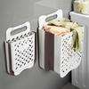 Bathroom Folding Dirty Clothes Storage Basket Wall Mounted Hanging Portable Punch-Free Clothes Bucket Organizer Laundry Basket