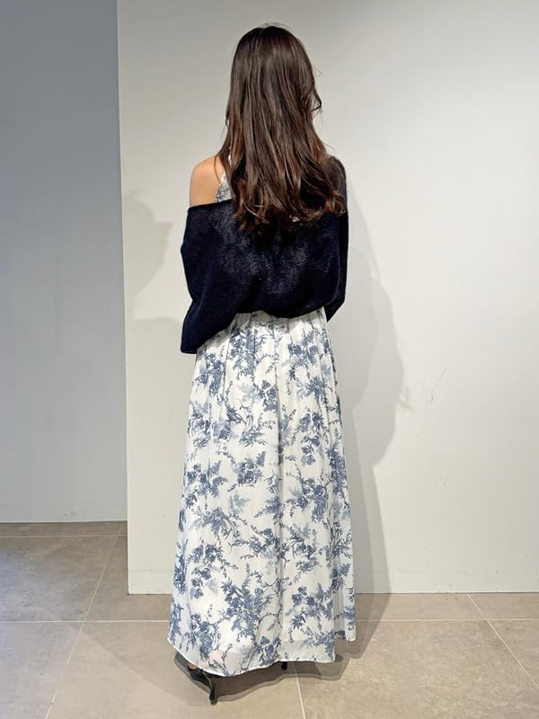 Snidel American Style Dress and Bolero Cardigan Set Women's (SWNO251137, NVY)