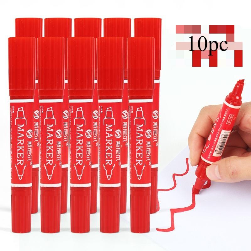 10pcs/set Twin Tip Colored Permanent Art Markers Pens Fine Point Waterproof Oily Black Ink Sketchbook Painting School Supplies