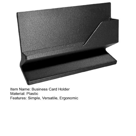 Elegant Business Card Holder Black Plastic Desk Organizer for Office Hotel Professional Name Card Display Stand