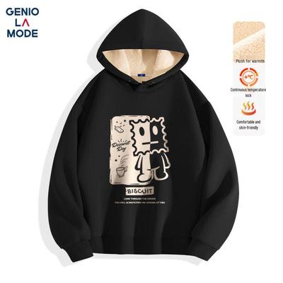 GENIOLAMODE Men's Heavyweight Printed Fleece-Lined Hoodie