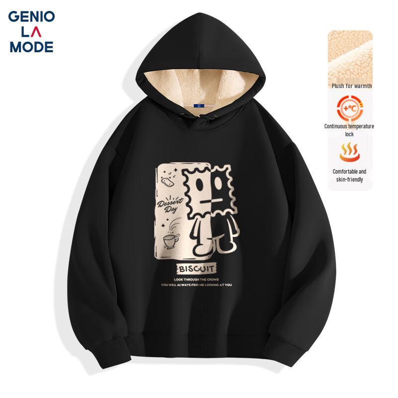 GENIOLAMODE Men's Fleece Lined Hooded Sweatshirt