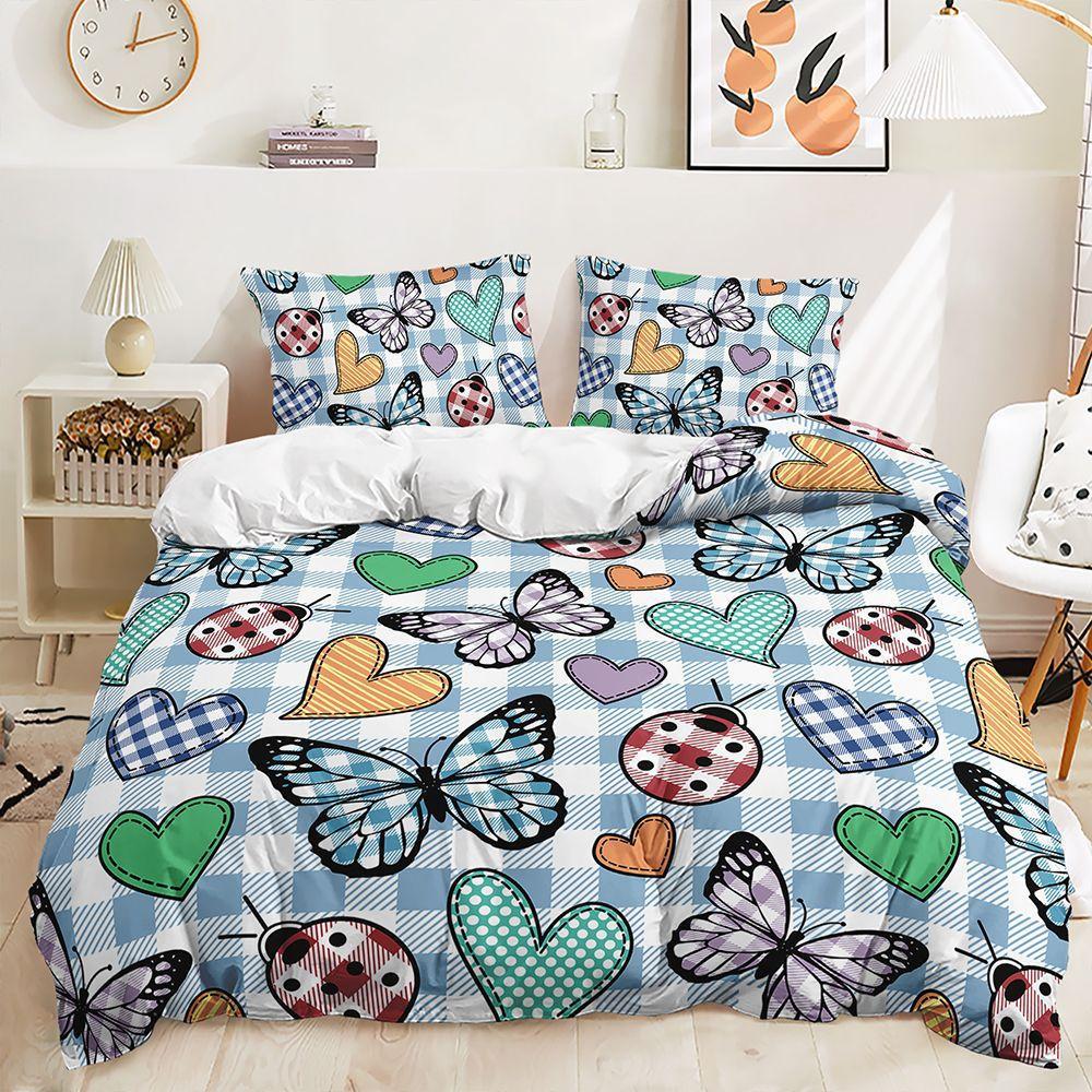 3D Digital Printing Kit Bedding Quilt Cover Three-Piece Set Small Fresh Animal Home Textiles