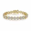 Hip Hop Luxury Brass 18K Gold Plated 5mm Round Cubic Zirconia Shiny Diamond Charm Bracelet Unisex Jewelry