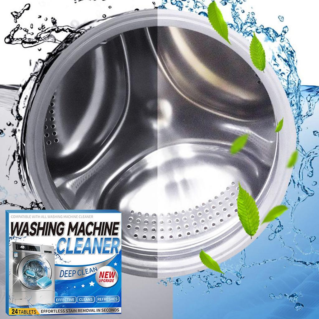Washing Machine Cleaner Tablets 24 Count Effervescent Cleaning Tablets for Deep Cleaning and Maintenance of All Washing Machines