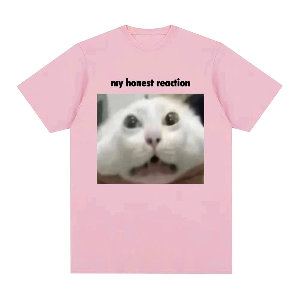 

My Honest Reaction T-shirts Funny Cat Printed TShirts Women Casual Short Sleeve Tees Woman s Joke Humor Summer Clothing 4XL