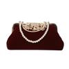 Handmade Beaded Pearl Evening Bag with Rhinestones: European & American Retro Qipao Style