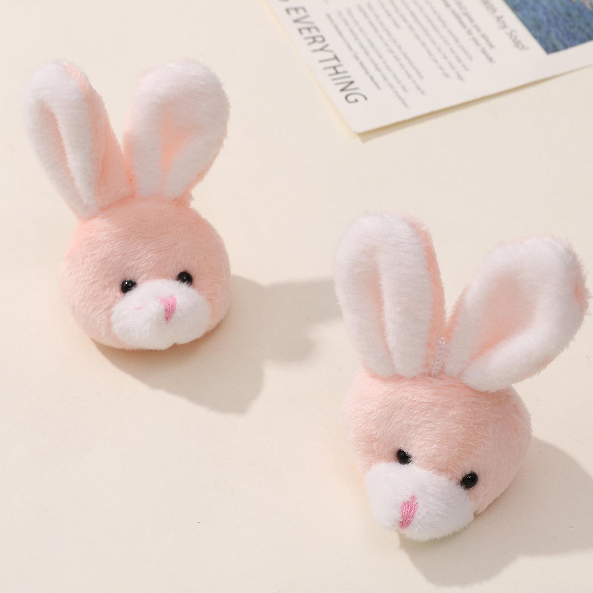 

2Pcs Little Bears Plush Stuffed Plaything Doll Animation Small Cute Plush Rabbit Head Plush Doll Duckbill Clip Decorative Accessories Gift