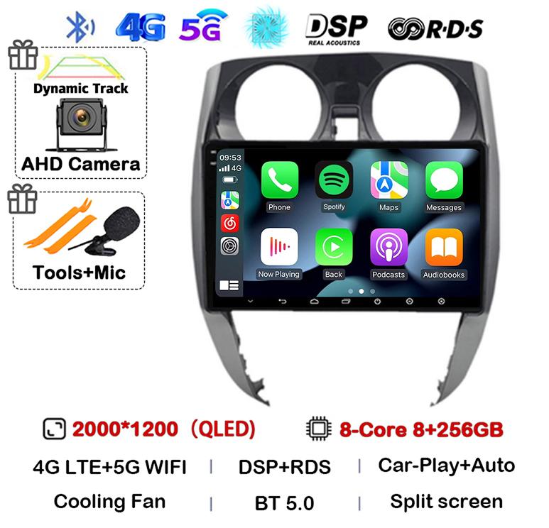 Android 14 Carplay Auto WIFI+4G For Nissan Note 2 E12 2012 - 2021 Car Radio 2 Din Stereo Multimedia Video Player GPS Navigation